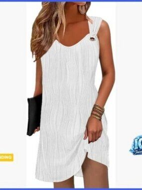 Sleeveless V-Neck Sundress with Pockets, Casual Beach Cover Up